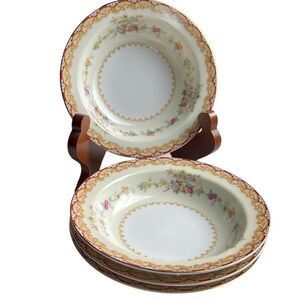 Vintage Noritake China Dimity #4904 fruit dessert bowls set of 4.